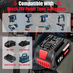 2 Pack 18V Battery For Bosch 18V 8.0AH Li-ion BAT609 BAT610G BAT618 GSR18V-LI