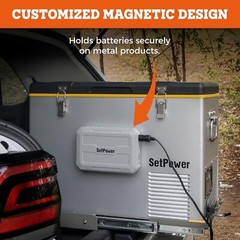 Setpower RF20 12V Portable Refrigerator with PG216WH Battery Pack for camping