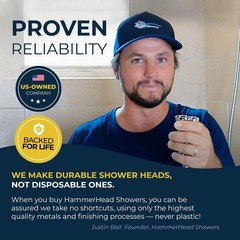 HammerHead Showers Dual Shower Head Combo, 8-Inch 2.5 GPM, Polished Chrome