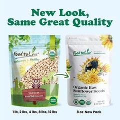 Organic Sunflower Seeds – Hulled, Non-GMO, Unsalted, Kosher – by Food to Live