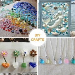 0.5LB Sea Glass Stones Glass Pebbles for Aquarium Vase Wedding DIY Crafts Decor