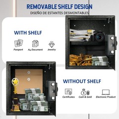 1.5 Cu Ft Digital Safe Box for Home Office Jewelry Cash Alarm 2 Bags Multi-Color