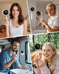 Toothbrush Cleaner Holder Wall Mount UV-C Light Drying Smart Screen