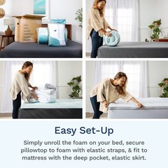 Mattress Topper – 4 Inch – CertiPUR-US Certified Gel Memory Foam –