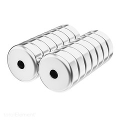 16mm Neodymium Rare Earth Countersunk Cup/Pot Mounting Magnets N52 (14 Pack)