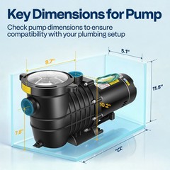 2.0HP Swimming Pool Pump 115V/230V 6800GPH w/ Self-Priming Motor In/Above Ground