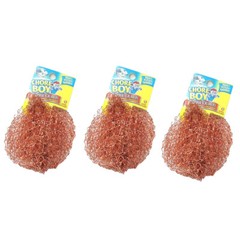 3 Chore Boy Copper Scrubbers Scouring Pad, 100% Pure Copper Steelwool NEW