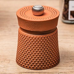 Peugeot BALI FONTE Cast Iron Manual Pepper Mill, 8cm/3 In, Orange