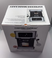 Chefman CraftBrew Espresso Machine, 15-Bar Pump Digital Espresso Maker w/Steam W