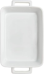 Rectangular Lasagna Pan with Handles, Fine White Porcelain, 13 x 9 x 2.5-Inches