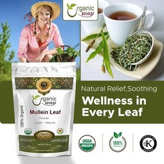 Organic Way Mullein Leaf Powder – Organic, Kosher & USDA Certified