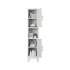 Kitchen Pantry Cabinet With 2 Doors and Adjustable Shelves metal Storage Cabinet