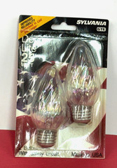 2-PK 25F15 25W 120V Iridescent Clear Med Base F15 Light Bulb NEW SYLVANIA 13821