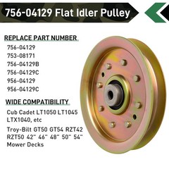 High-Quality Idler Pulley for Cub Cadet & Troy-Bilt – Fits 42″-54″ Decks, 2 Pack