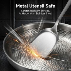 Titanium Frying Pan with Lid 11.8” – PFAS Free & Scratch Resistant Cookware