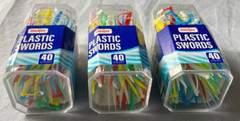 Meijer Plastic Swords Multicolor 40 Count Each Lot of 3 NEW