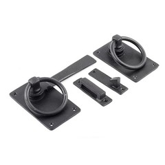Door Lock Latch 6.5 in. Black Wrought Iron Gate Latch Garage Barn Door Lock w…