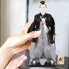 Samurai Doll Japanese Style Desktop Ornament 11.02In Cloth Kimono Figure for …