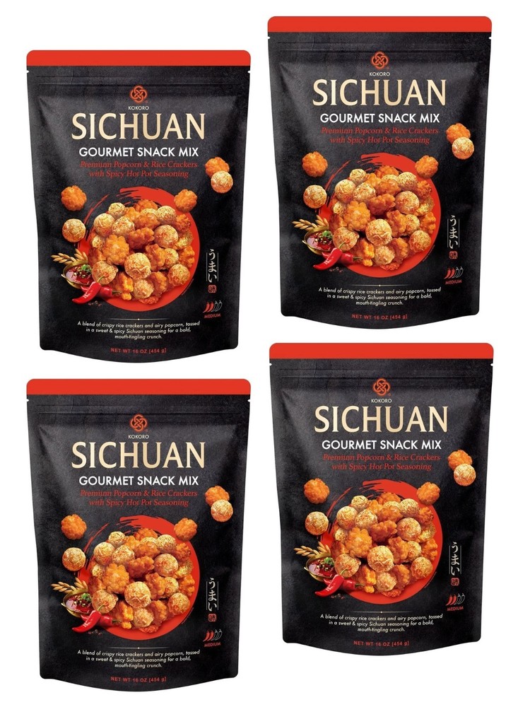 4-PACKS SICHUAN Gourmet Snack Mix with Spicy Hot Pot Seasoning 16 Oz. each