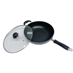12.5″ Nonstick Wok Pan with Lid, Dishwasher and Oven Safe Skillet, Non Stick Pan