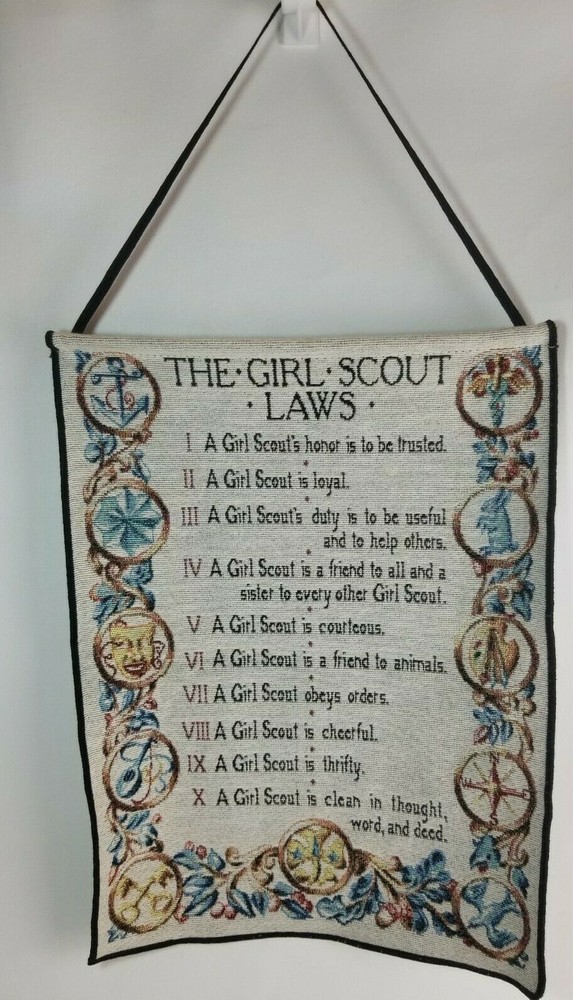 Girl Scouts Law Tapestry Wall Hanging Bannerette 13 x 18 in.