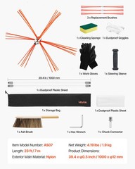 VEVOR Chimney Sweep Kit Chimney Brush for Square Arch Rectangle Chimneys