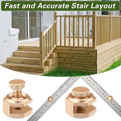 4 Pack Stair/Square Gauge Set for Framing Square, Stair Stringer Layout Tool for