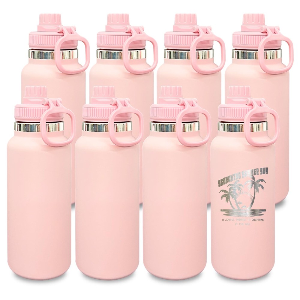 32 oz Insulated Water Bottle with Spout Lid – Double Wall Vacuum Sports Water…
