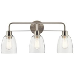 Kichler Lighting Meller 24.25 In. 3-Light Brushed Nickel Vanity Light With Clear