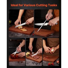Uimoso 15-Piece Kitchen Knife Set with Block and Sharpener, High Carbon Steel