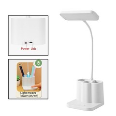 LED Desk Lamp Eye-Caring Reading Table Light Adjustable Neck Lamp w/ Clamp USB