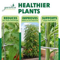 Garden Elements 8-Leg Big Brother Square Collapsible Tomato Cages, 58” (3 pack)