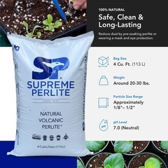 Supreme Perlite Coarse Horticultural Perlite for Potting Soil Mixes, 4 Cu Ft Bag