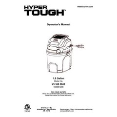 Hyper Tough 1.5 Gal 2HP Wet Dry Vacuum Cleaner Black