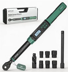 VCAN ACTIVE 3/8 Digital Torque Wrench Set 5-99.6 ft-lb Complete SET NEW