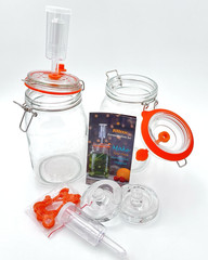 Glass Fermentation Jars 1.5L with Airlocks Weights – Set of 2 FAST / FREE SHIP