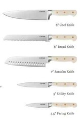 CAROTE Kitchen Knives, Stainless-Steel Blades & Triple-Riveted BEIGE Handles NEW