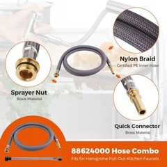 Durable Nylon 59-Inch Hose Combo for Hansgrohe Faucets – Money-Back Guarantee