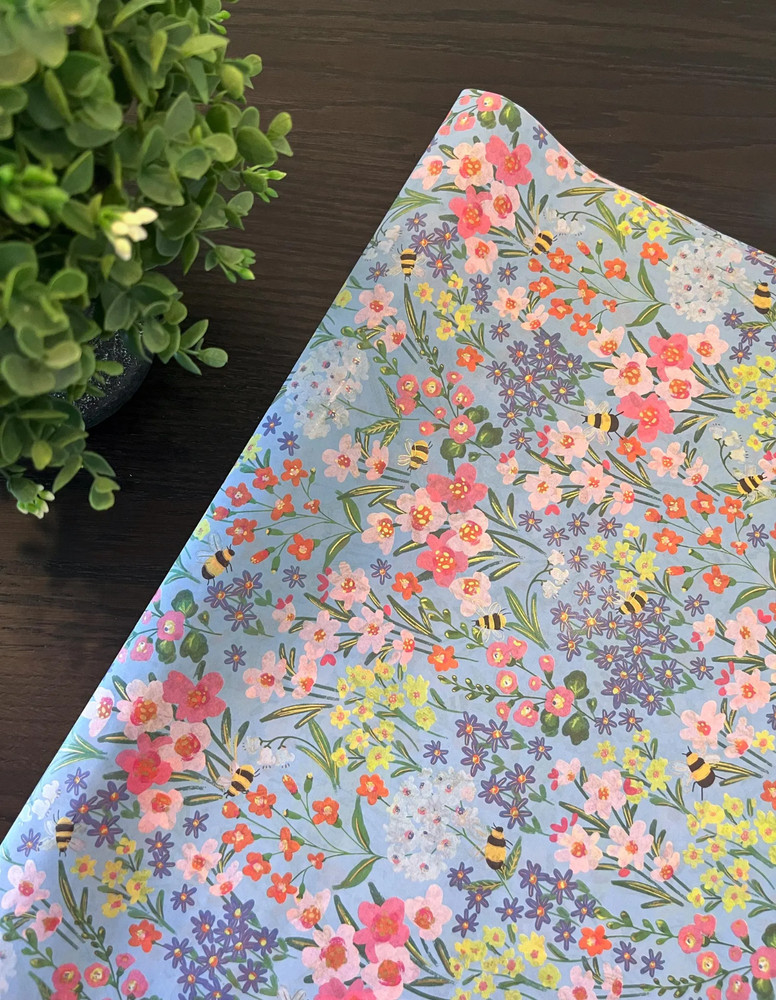 GARDEN BEES Design Tissue Paper Sheets Choose Size & Package Amount