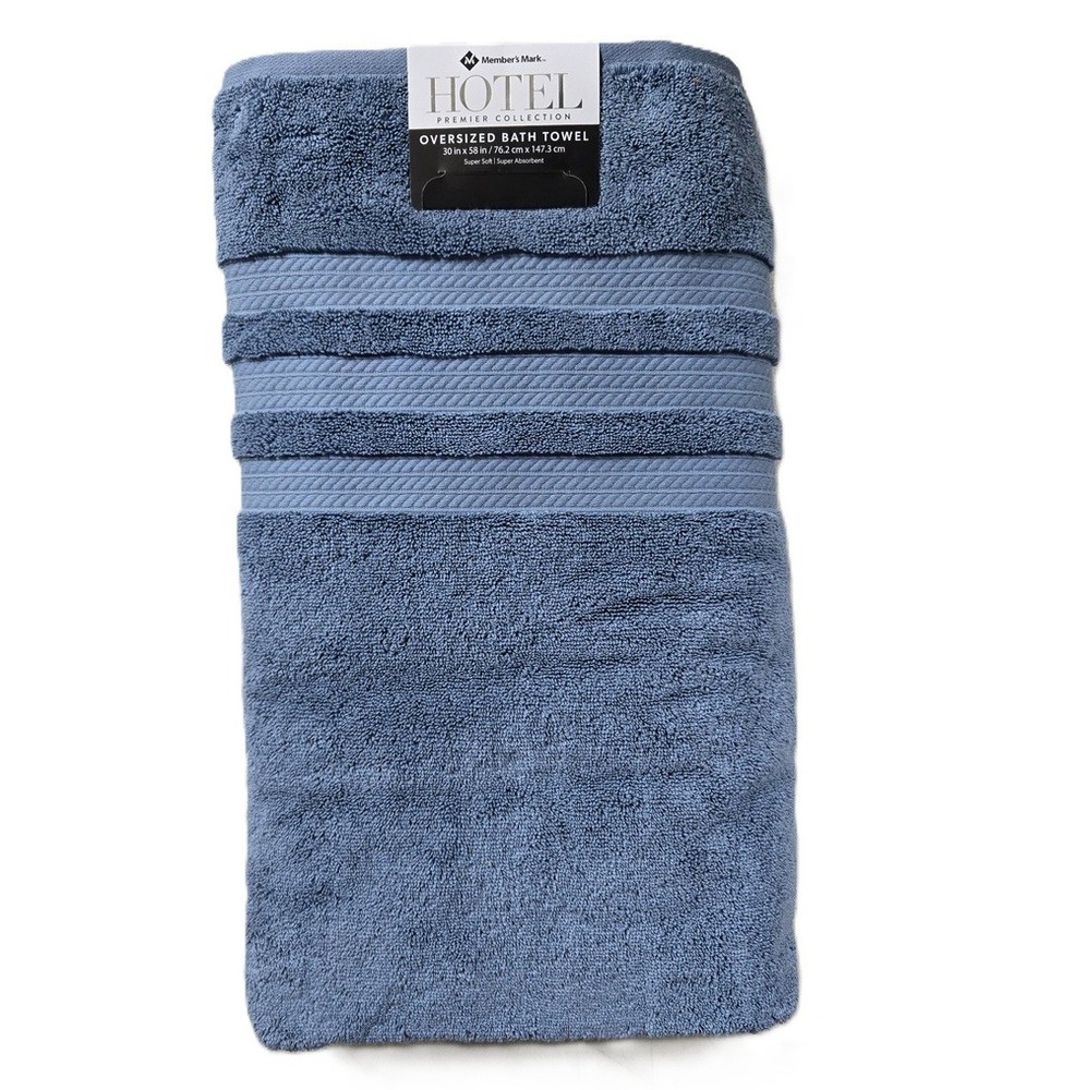 Hotel Premier Collection Oversized Bath Towel 30in X 58in FADED DENIM