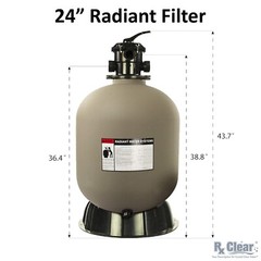 Rx Clear Radiant 24″ Inch In-Ground Swimming Pool Sand Filter w/ 6-Way Valve