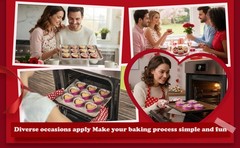 40 Sets 1.86 oz Mini Heart Shaped Cake Pans with Lids Aluminum Foil pan 55 ml