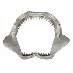 Replica Shark Jaw 15.5in Resin Wall Sculpture Coastal Ocean Nautical Decor