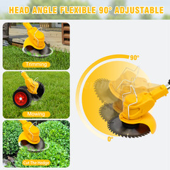 Electric Cordless Grass String Trimmer Lawn Edger Weed Wacker Cutter + 2 Battery