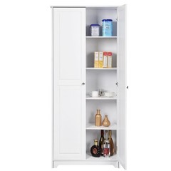 72”H Freestanding Storage Pantry Utility Cabinet 2 Door and 5 Shelves Organizer