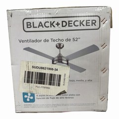 Black+Decker 52″ 4-Bladed Indoor Ceiling Fan w/ Light Brushed Nickel & Silver