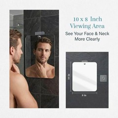Fogless Shower Mirror Shaving Hanging Anti-Fog Bathroom Grooming Mirror 10x 8