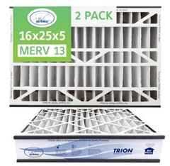 Trion Air Bear 266649-105 (2-Pack) – 16″ x 25″ x 5″ Pleated Air Filter, MERV 13