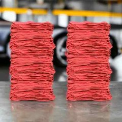 100% Cotton X-Large 15×15 Red Shop Towels Multiple Pack, Quality Cleaning Rags