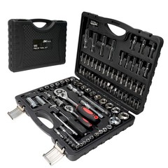 95pcs Socket Wrench Set with 1/2″ 1/4″ Ratchet Wrenches Mechanics Tools Case